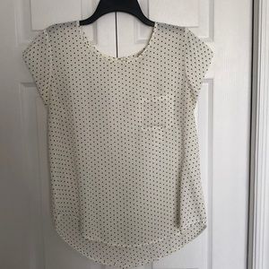 White polka dot blouse